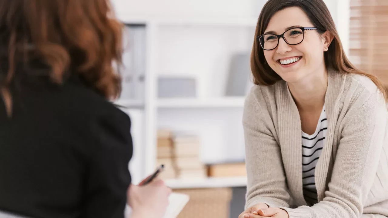 Female talking to therapist
